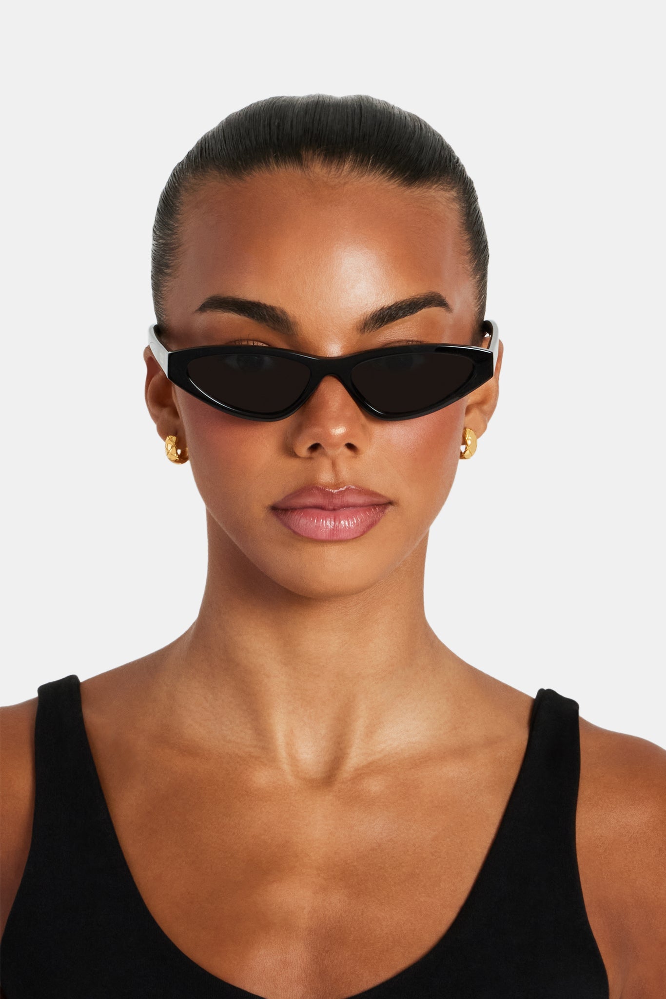 Skinny Tortoiseshell Sunglasses - Black | Womens Accessories