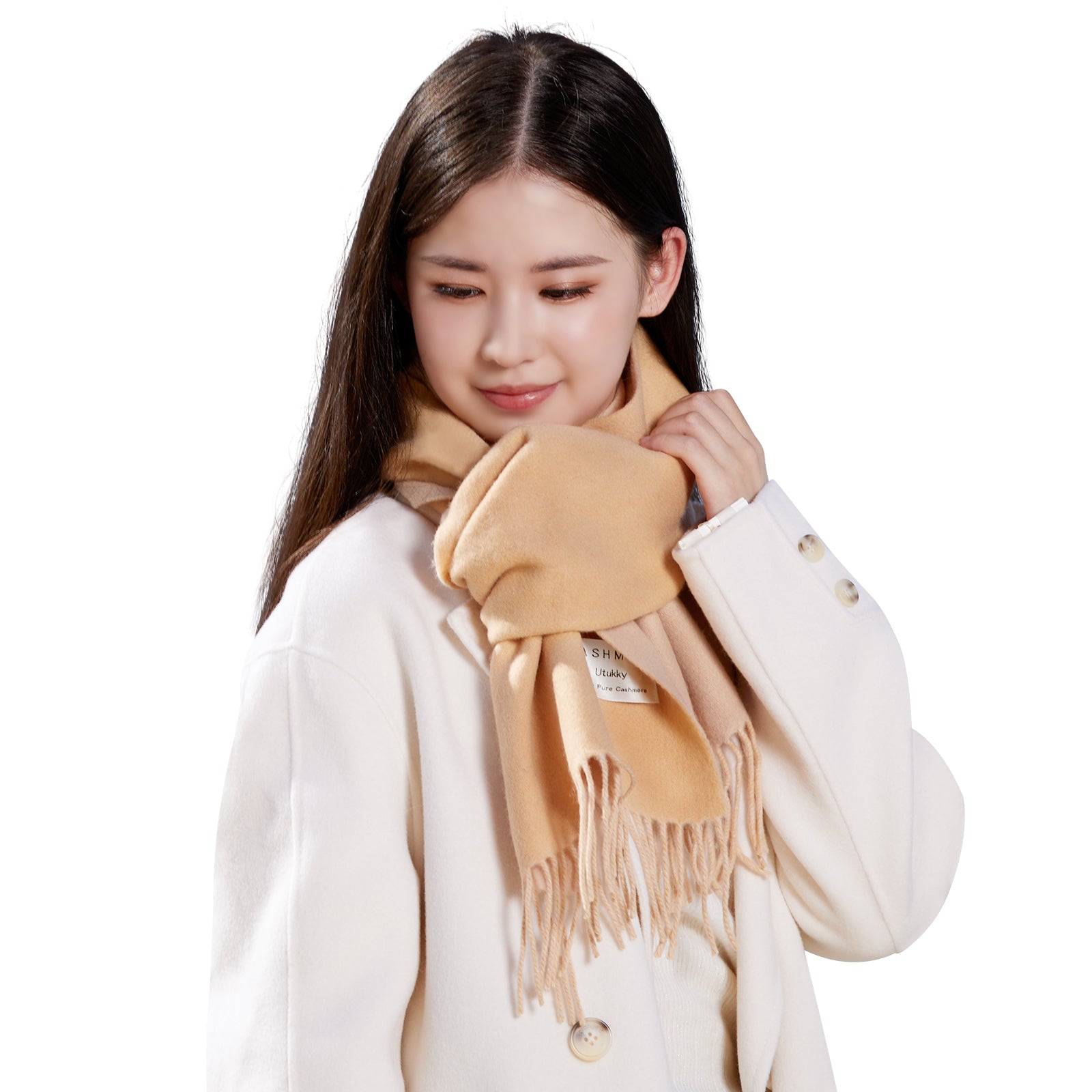 カシミヤマフラー ダブルフェイス 180*30cm – Utukky