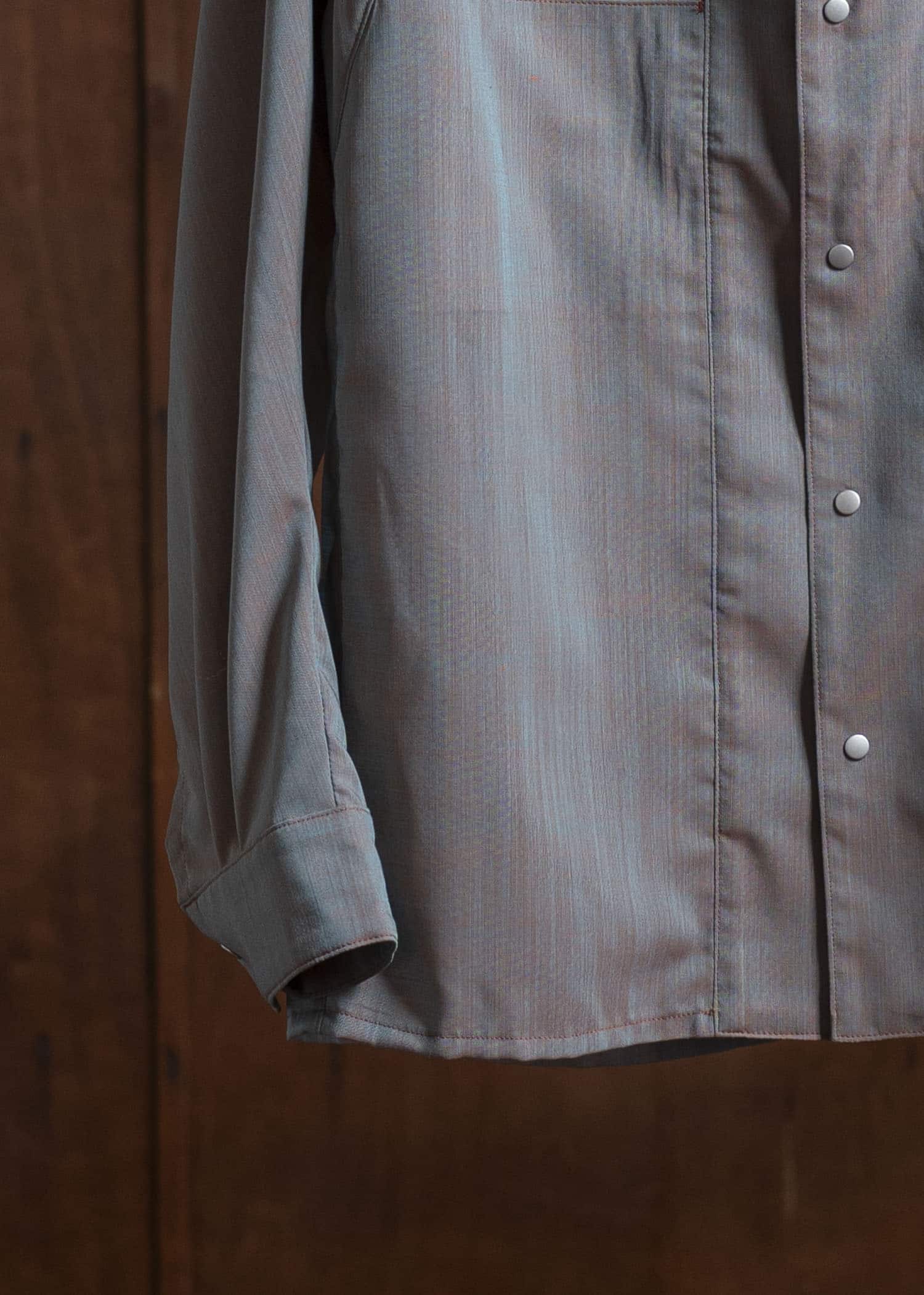 OPPOSE DUALITY Chambray Panel Shirts OD2002SHT-25SS Orange Gray