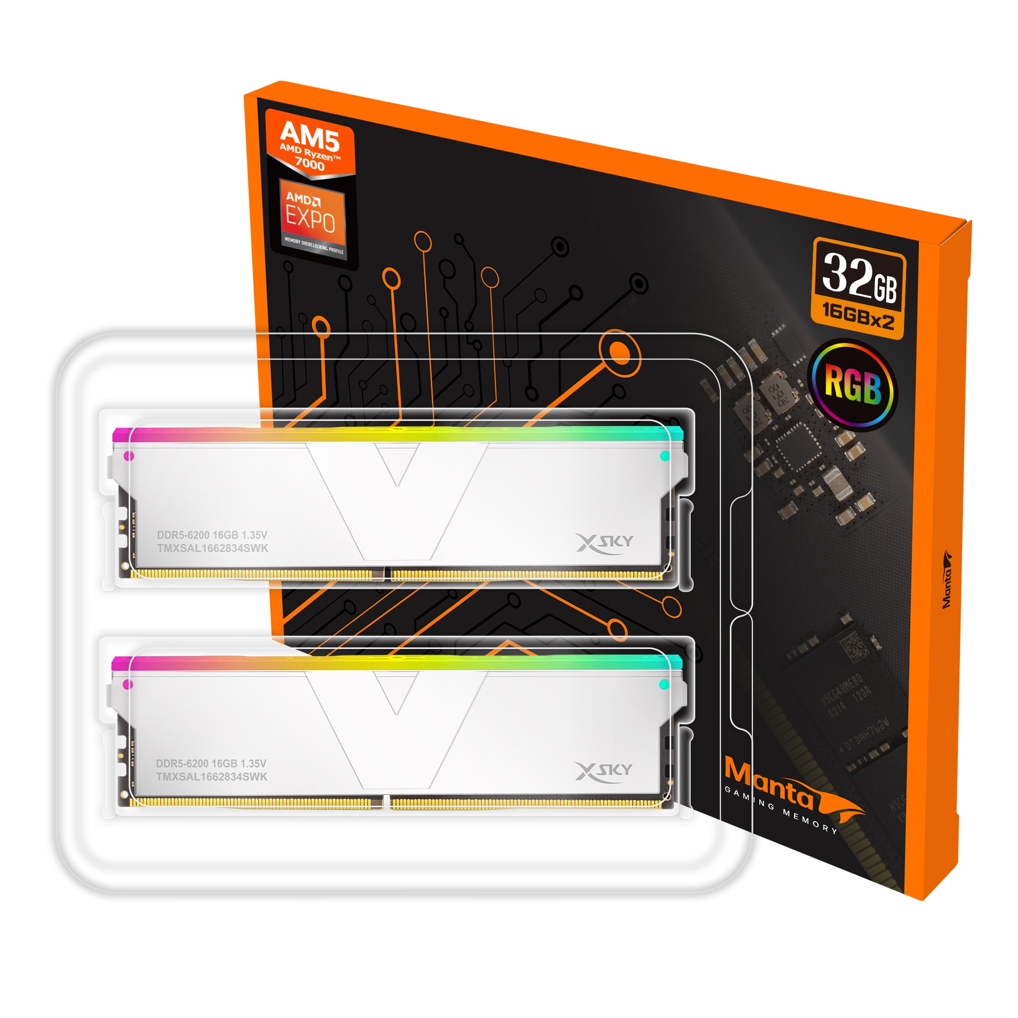 DDR5 | [Manta] XSky RGB | 32GB (16GBx2) | AMD エキスポ | ゲーム用