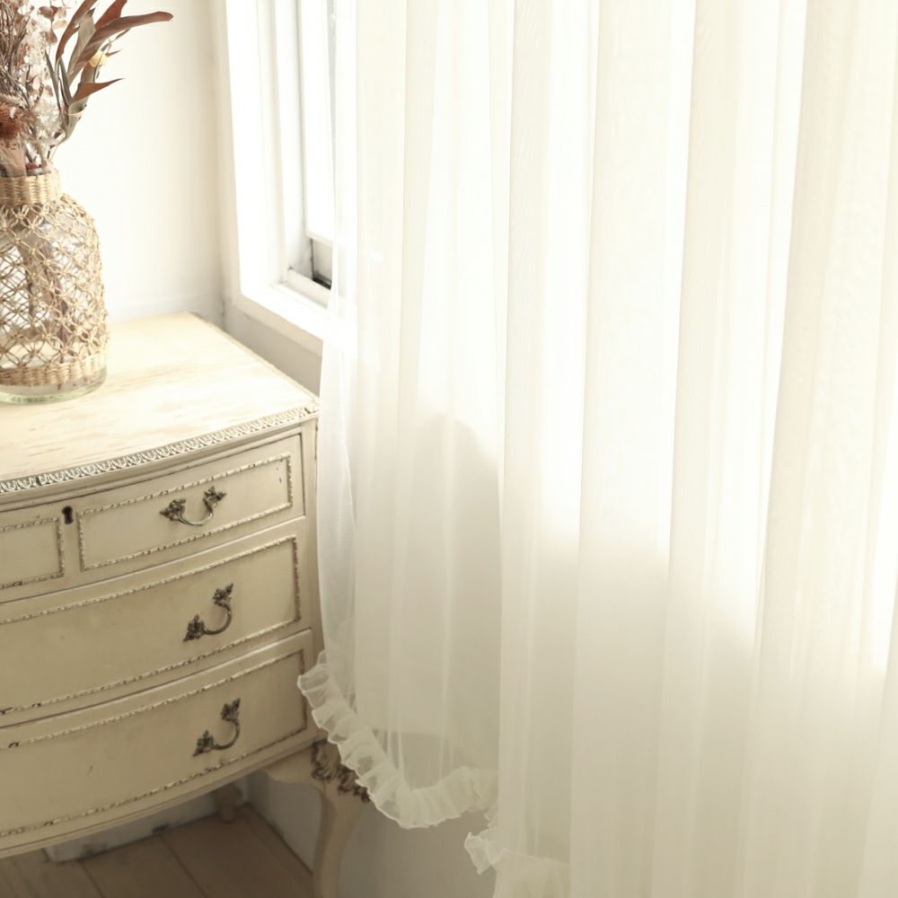 メローフリル（海外受注生産品）】 洗濯可 フリルカーテン 一体型