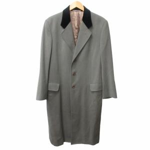 美品 ジョルジオアルマーニ メンズ チェスターコート 黒っぽいグレー