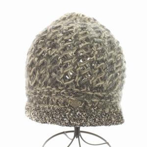 ココマーク カシミヤ ニットキャップ ビーニー ケーブル編み ロゴ