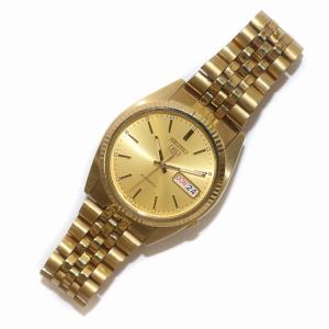 5 腕時計 自動巻き デイデイト 裏スケルトン ゴールド 7S26-0500（2024