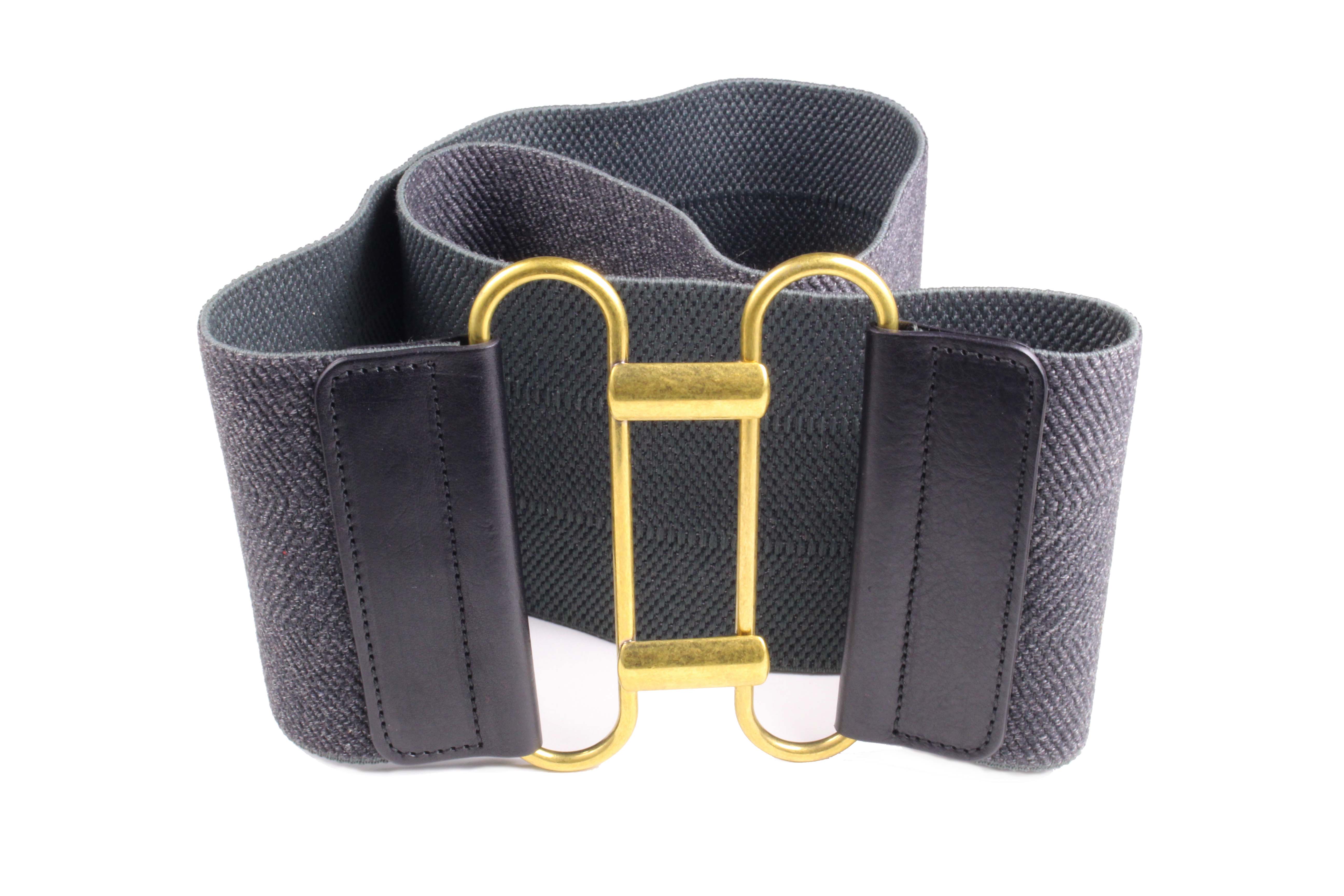 YVES SAINT LAURENT Rive Gauche gray elastic wide belt – Vintage Carwen