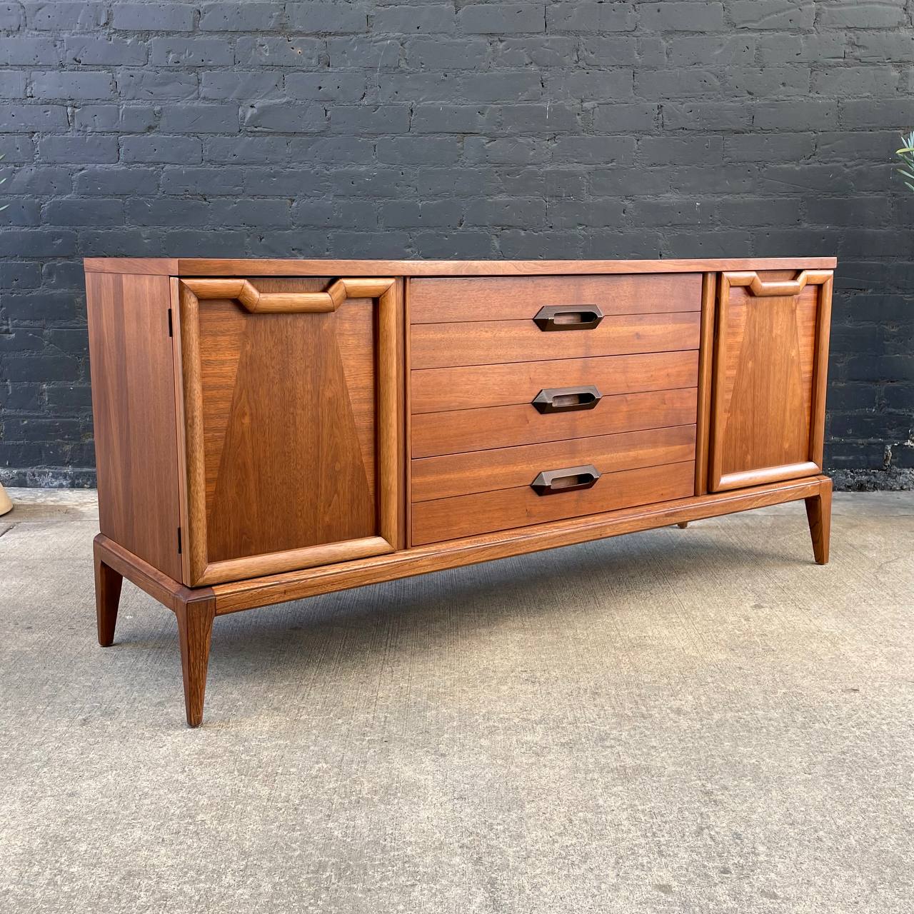 Mid-Century Modern Walnut Credenza by Basic Witz, c.1960's
