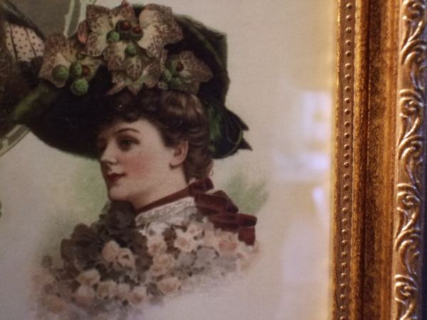 アンティークスタイル額絵 貴婦人帽子額絵淑女雑貨Toe Cocotte