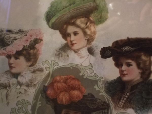 アンティークスタイル額絵 貴婦人帽子額絵淑女雑貨Toe Cocotte