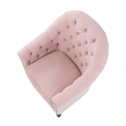 チェスターフィールドソファ 1人掛けソファ シャーベットピンク
