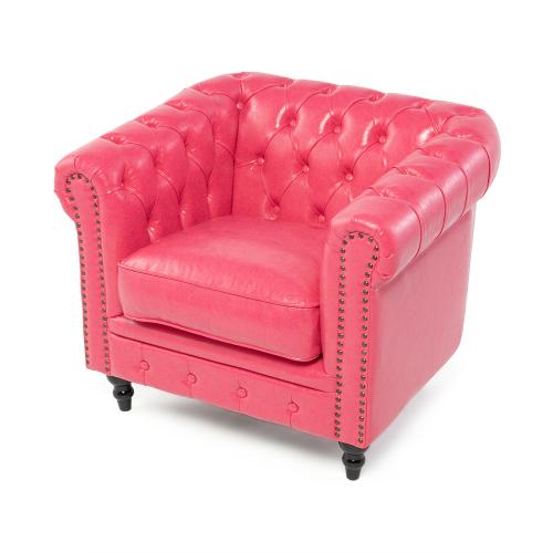 ヴィンセント VCシリーズ 1人掛けソファ ローズピンク 合皮 VC1P96K