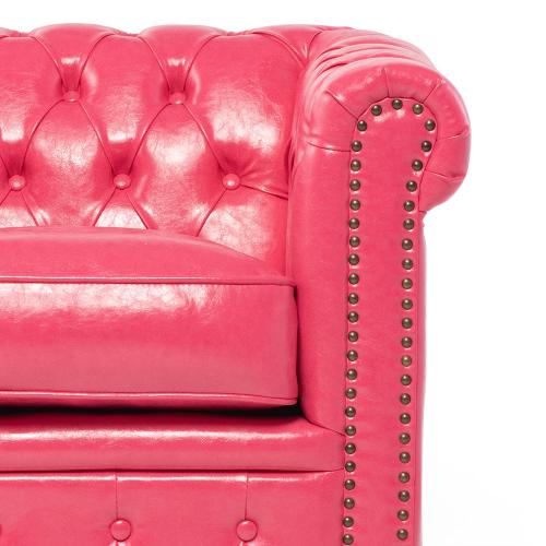 ヴィンセント VCシリーズ 1人掛けソファ ローズピンク 合皮 VC1P96K