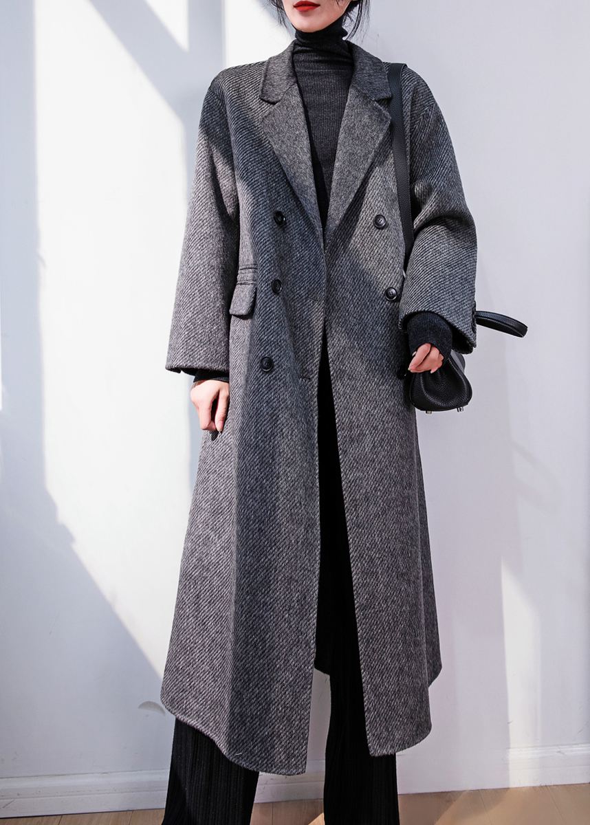 Zig Zag Gray Double Face Wool Long Coat – Vivian Seven