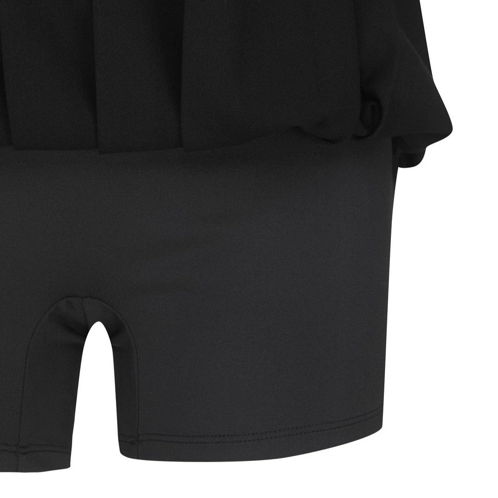 WOMEN ウールライクプリーツスカート ブラック