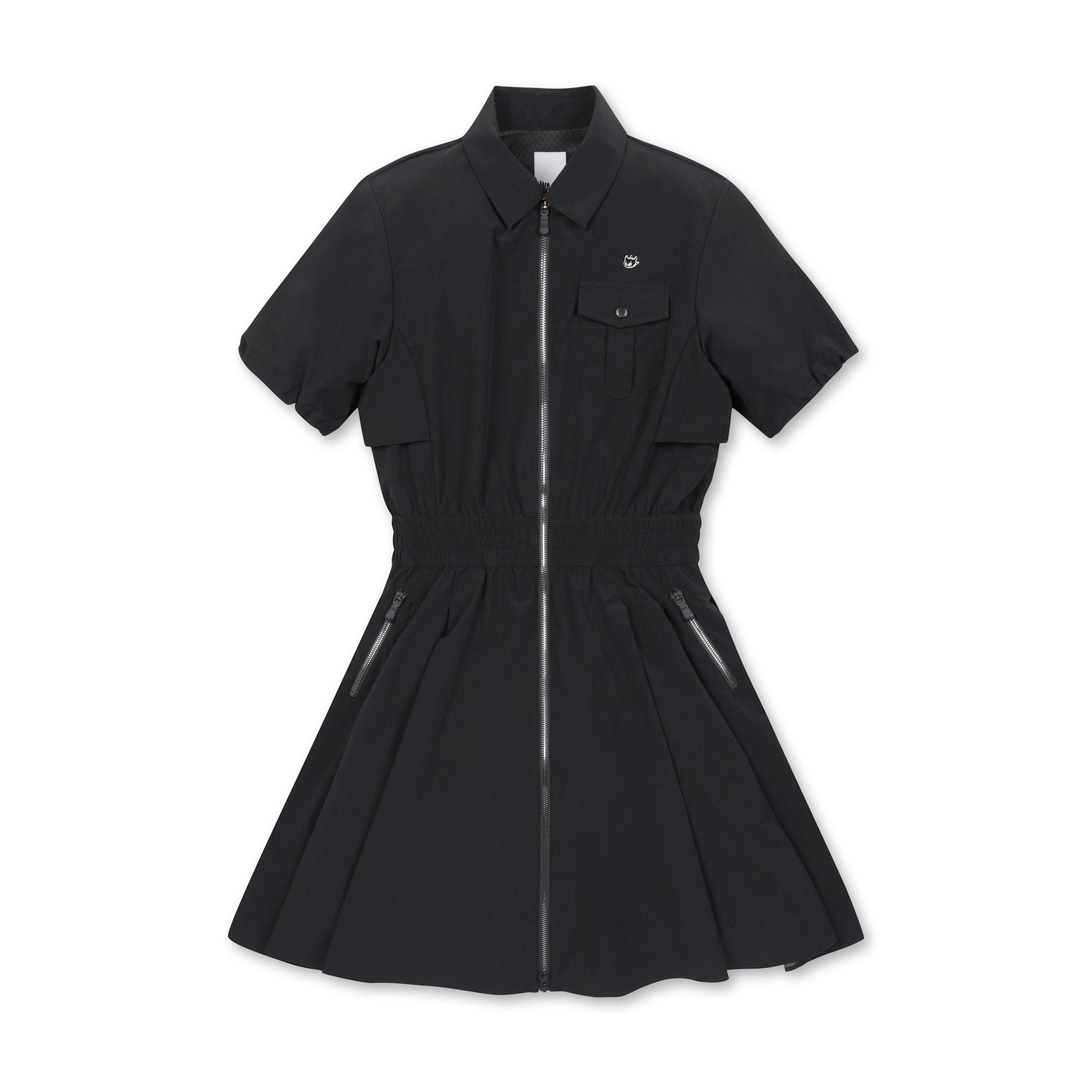 WAAC ワック ジップアップワンピース ブラック XS WAAC ワックジップ