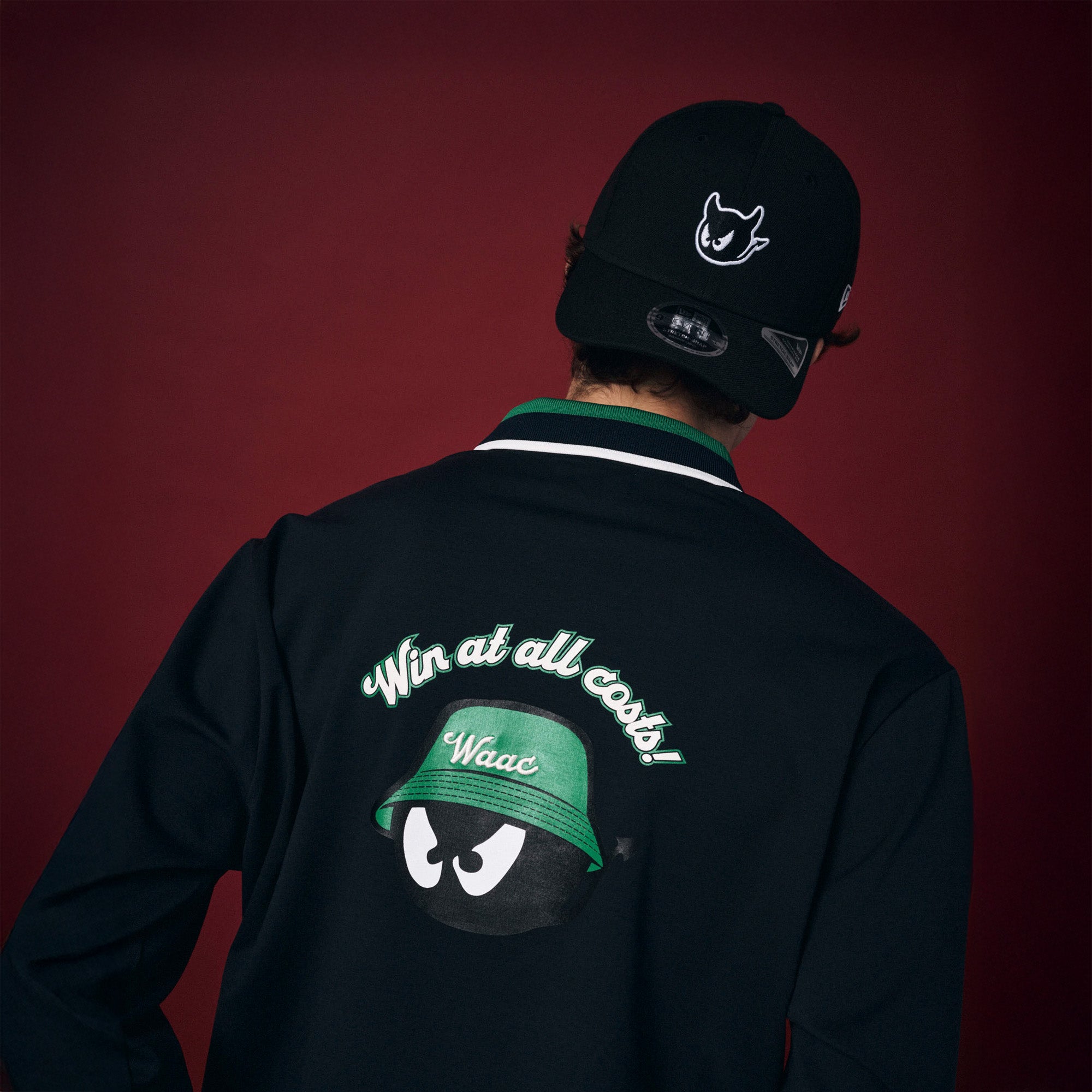 MEN BUCKET WAACKY ライトストレッチポンチポロシャツ ネイビー