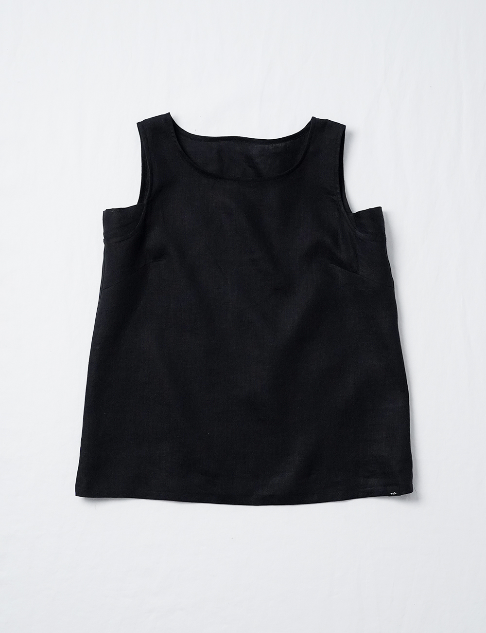wafu】【リネンタンクトップ】脇汗対策の救世主 よしタンク / 黒色
