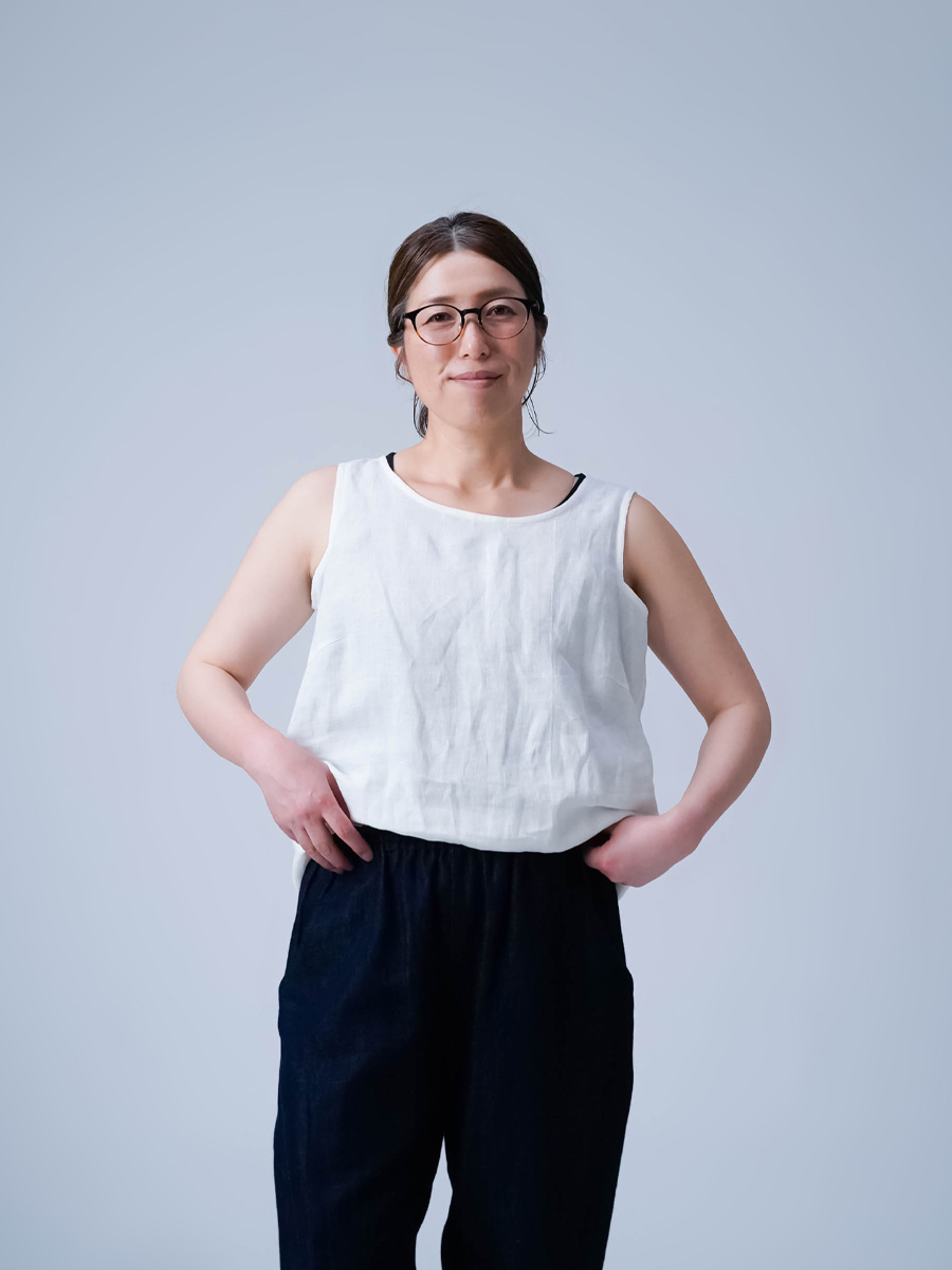 リネンタンクトップ】脇汗対策の救世主 リネン梨地 よしタンクNEO ／ 4