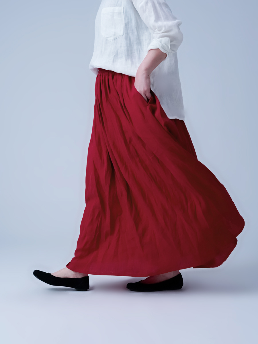 リネンスカート】ニュアンスのあるシワ感が魅力 大人のための リネン