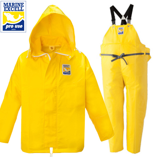 マリンエクセル イエロー ジャンパー上下セット ｜ 漁師カッパ専門店