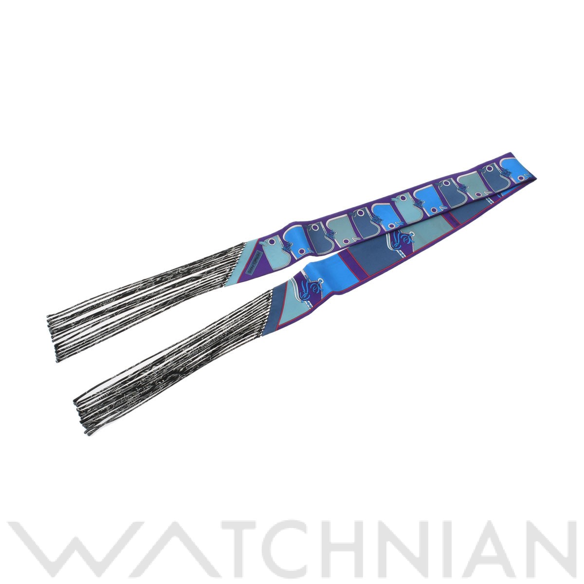 エルメス / HERMES ツイリー フリンジ Camails パープル シルク100