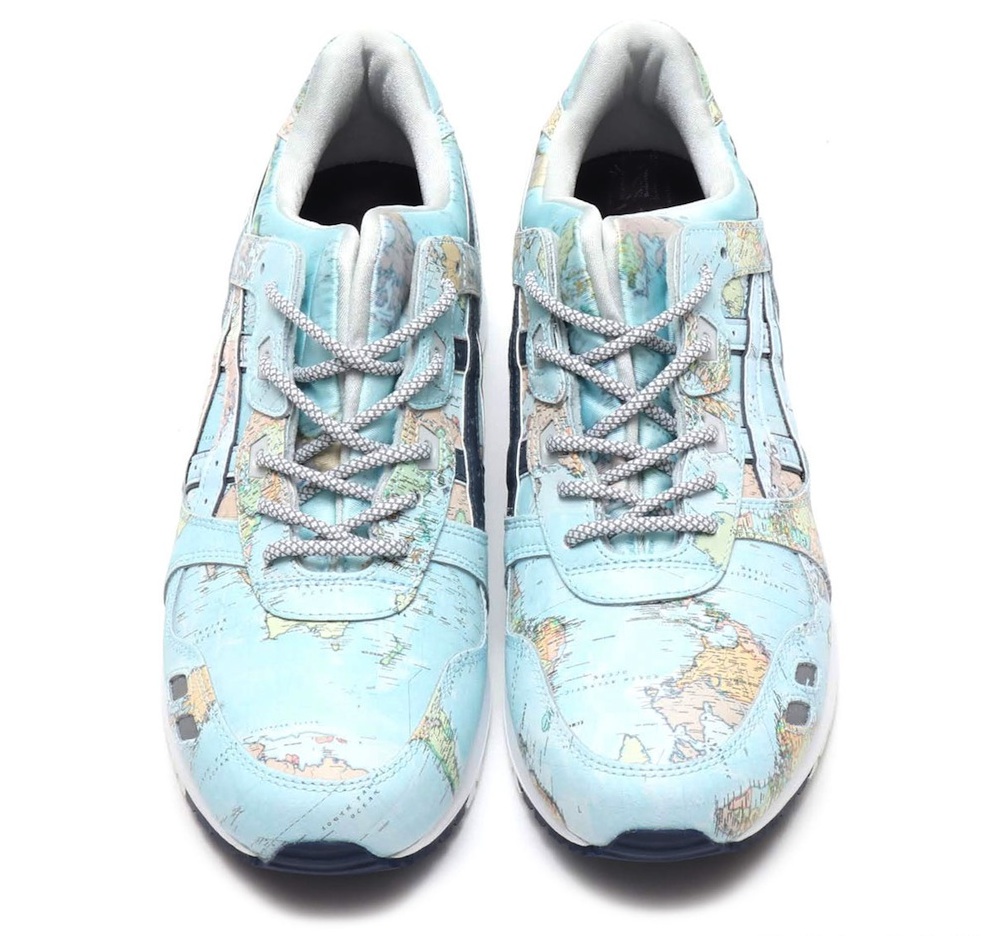 世界地図柄を大胆にまとったアシックスタイガーの名作が、アトモス別注