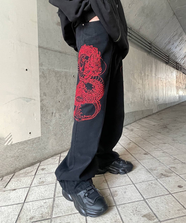 ドラゴン刺繍デニムパンツ – WEGO ONLINE STORE