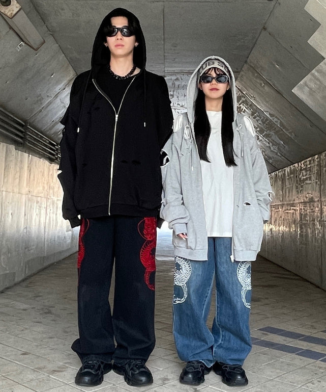 ドラゴン刺繍デニムパンツ – WEGO ONLINE STORE