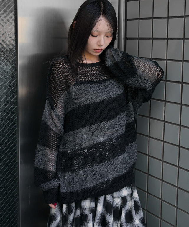 モヘアタッチボーダーBIGニット｜WEGO（ウィゴー） – WEGO ONLINE STORE