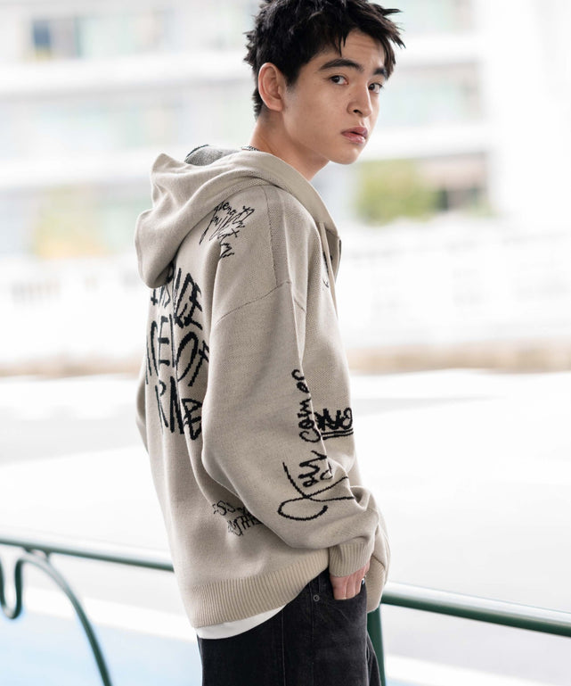 ジャガードグラフィックニットZIPパーカー｜WEGO（ウィゴー） – WEGO