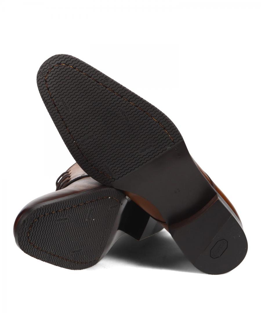 本革 ヴィブラムソール 外羽根 プレーントゥ ビジネスシューズ