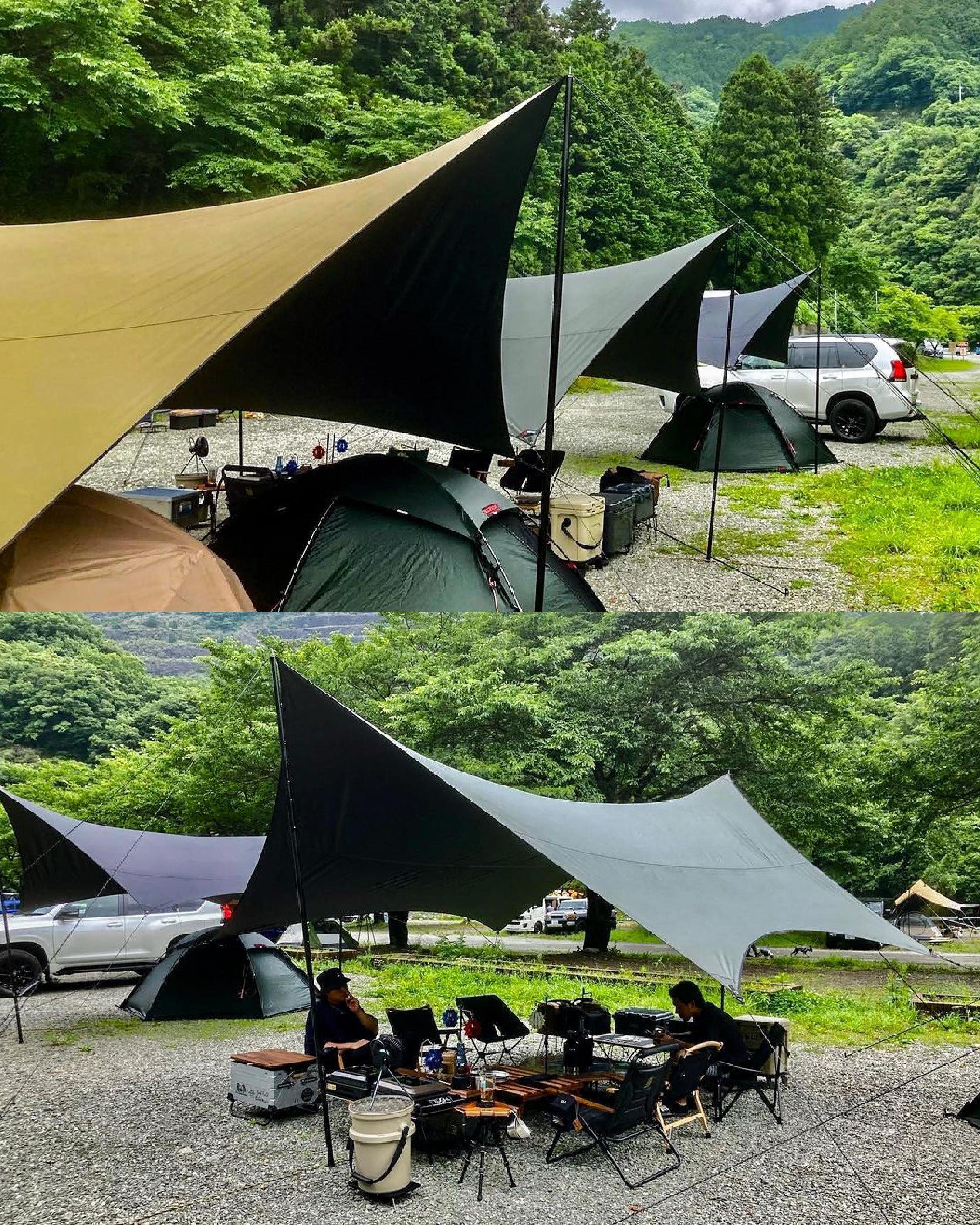 マックアウトドア Mac one ヘキサタープ チャコールグレー M