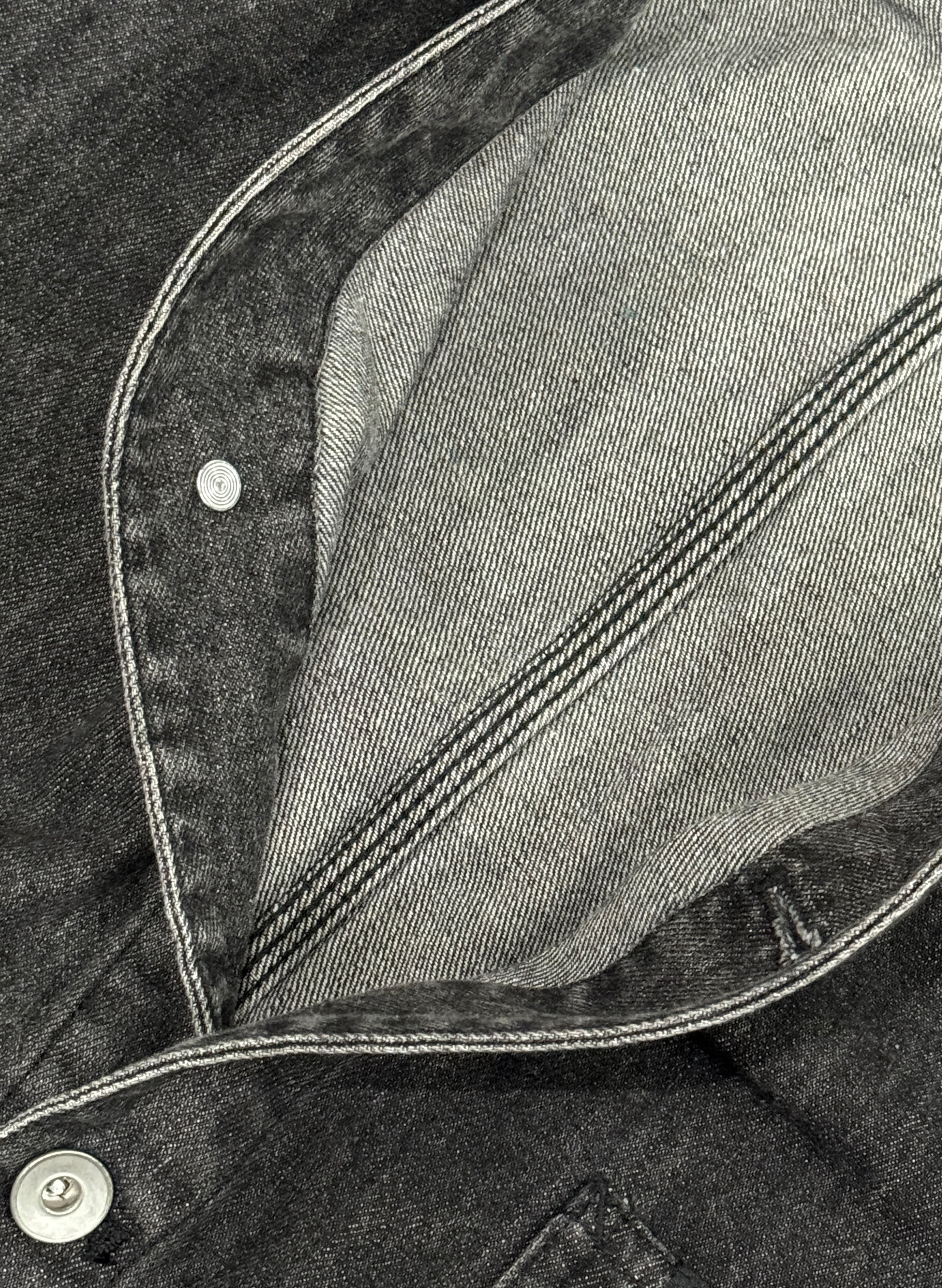 WOODBLOCK DENIM ENGINEER JACKET BLACK (WB-24AW-002)