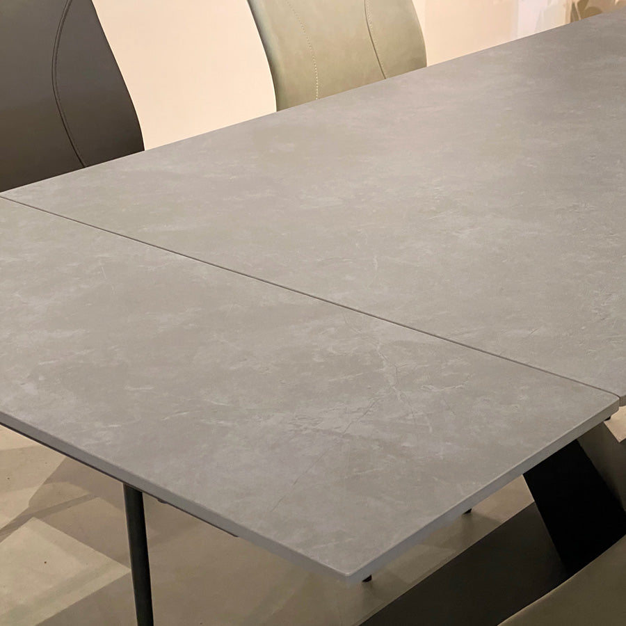 ダイニングテーブル セラミック 両サイド伸長式 2段階伸長 幅140cm