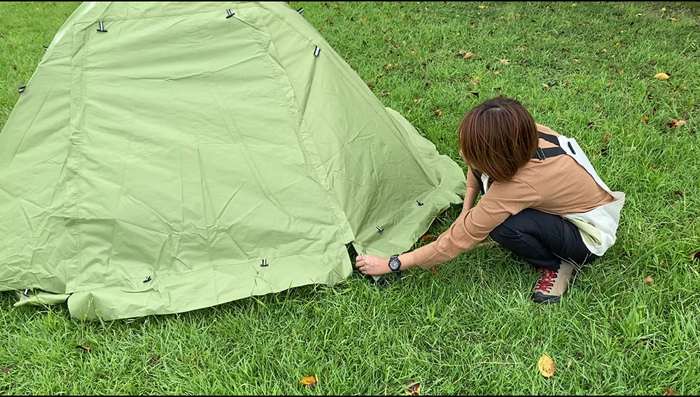 ワークマンオンラインストアブログ レジストドームテントはスカートと