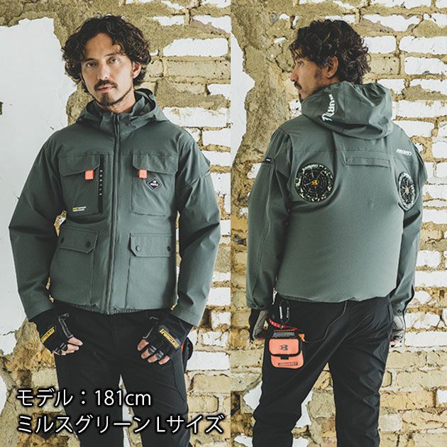 バートル ファン バッテリー 空調服 フルセット ミルスグリーン XL