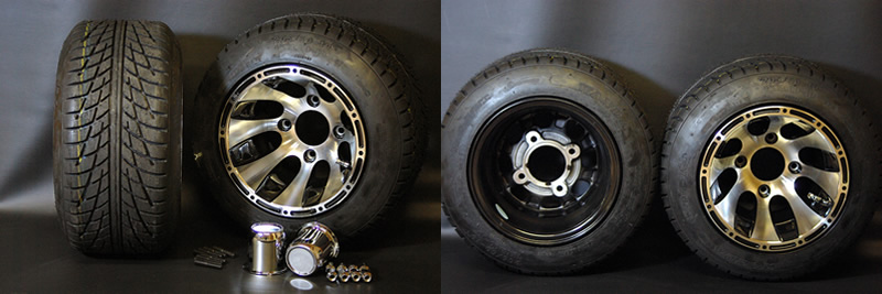 廃番】ジャイロ用 10インチアルミホイールタイヤセット - バイクパーツ