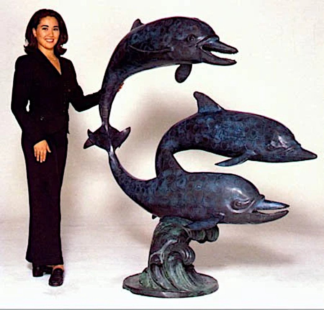 Monumental Fountain Three Dolphins Bronze Statue | World of Bronze
