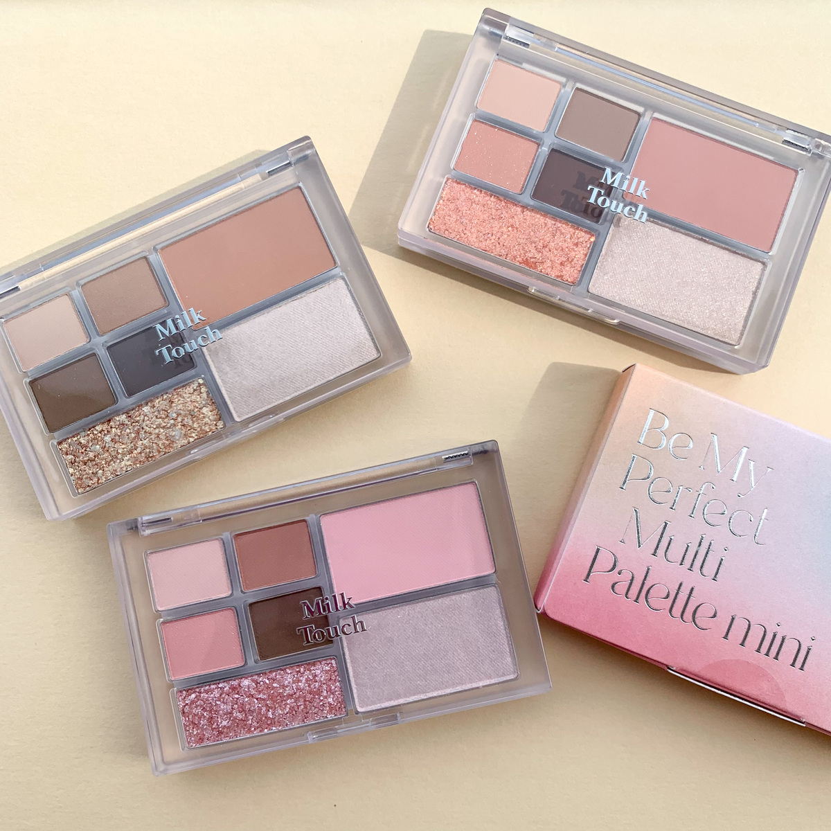 Milk Touch】アイシャドウ、チーク、ハイライトが入った3in1パレットに