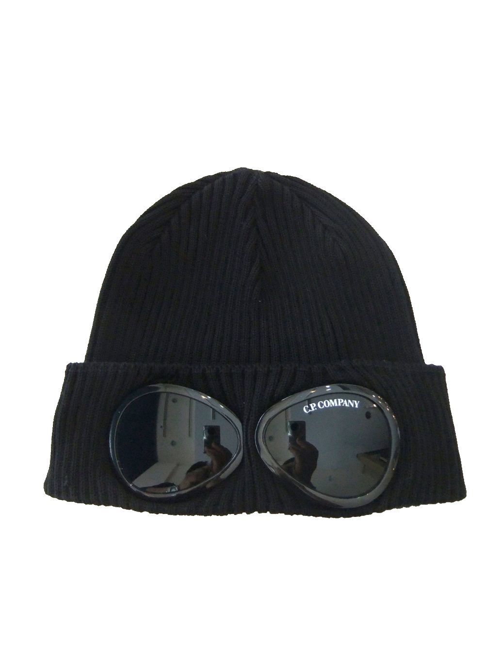 C.P. COMPANY - COTTON GOGGLE BEANIE (ブラック) ゴーグル ニット帽