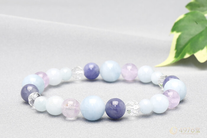 アクアマリン・タンザナイト・ラベンダーアメジスト ブレスレット