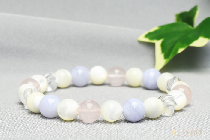 ローズクォーツ・ブルーレースアゲート・マザーオブパール