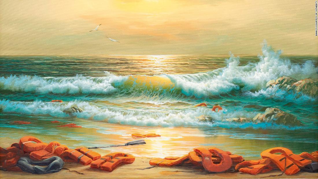 バンクシー絵画3億円超で落札、パレスチナの病院を支援 - CNN.co.jp