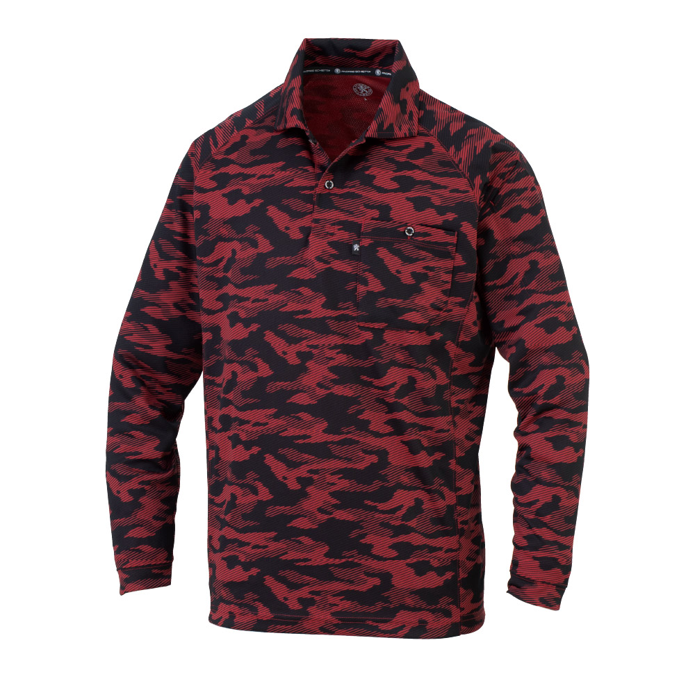 CIVAZIER 赤黒マーブル長袖シャツ 46 CIVAZIER 赤黒マーブル長袖シャツ 46