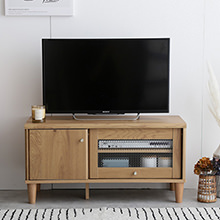 実用的でコンパクトなサイズ感 ガラス扉付きテレビ台 幅90cmの詳細