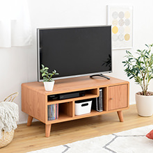 天然木マホガニー材 北欧ヴィンテージ風リビング収納シリーズ テレビ