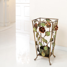 立体的な装飾が優雅でエレガントな仕上がり 陶製傘立て ブドウの詳細