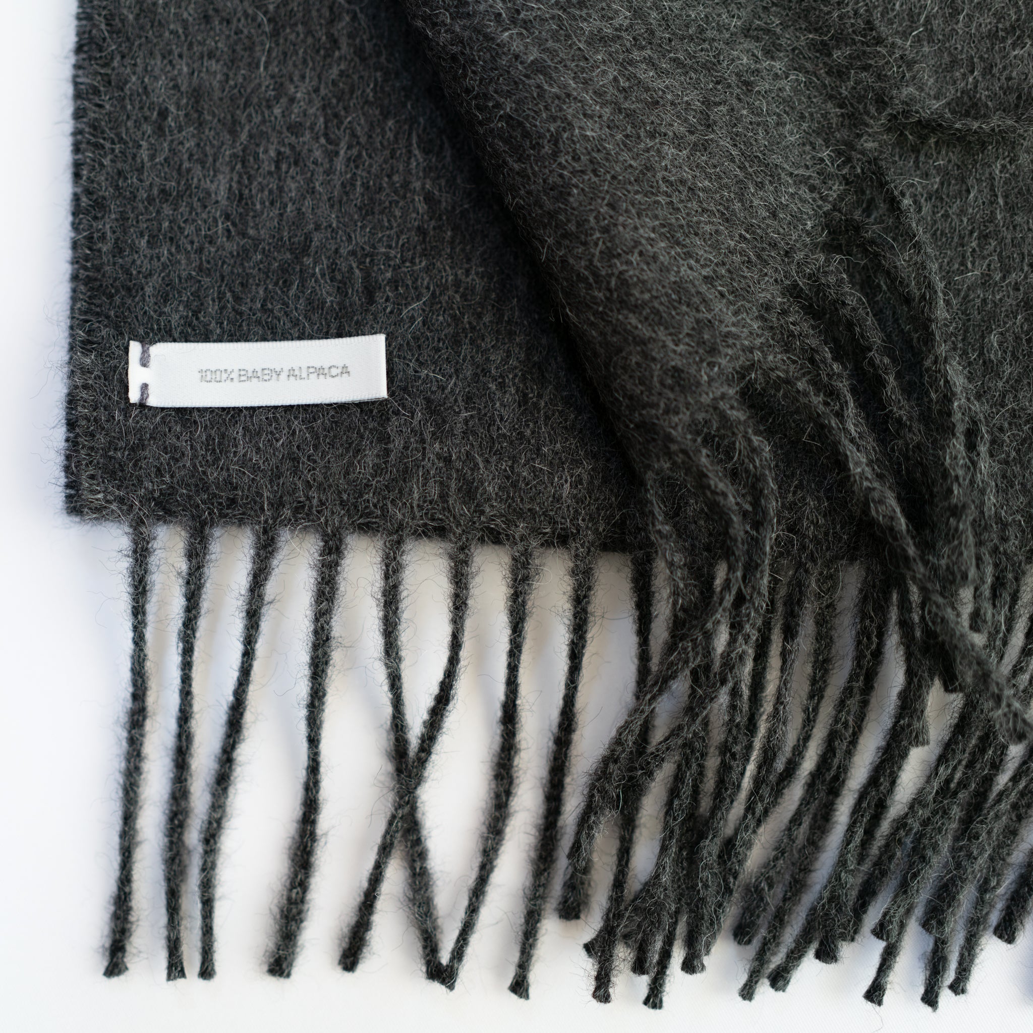 Baby Alpaca Scarf - Charcoal – Cocoonery