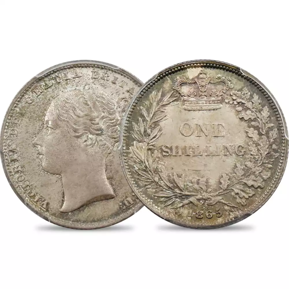 1865 ヴィクトリア女王 1シリング銀貨 PCGS MS67 Die#58 | 英国