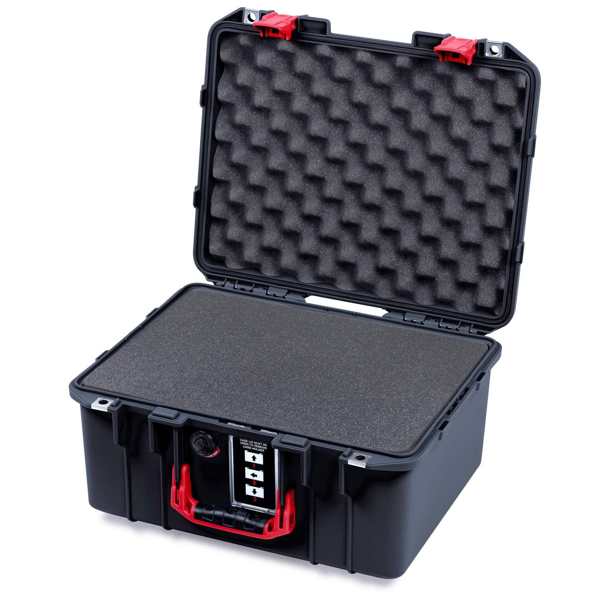 Pelican 1507 Air Case, Black with Red Handle & Latches - ColorCase