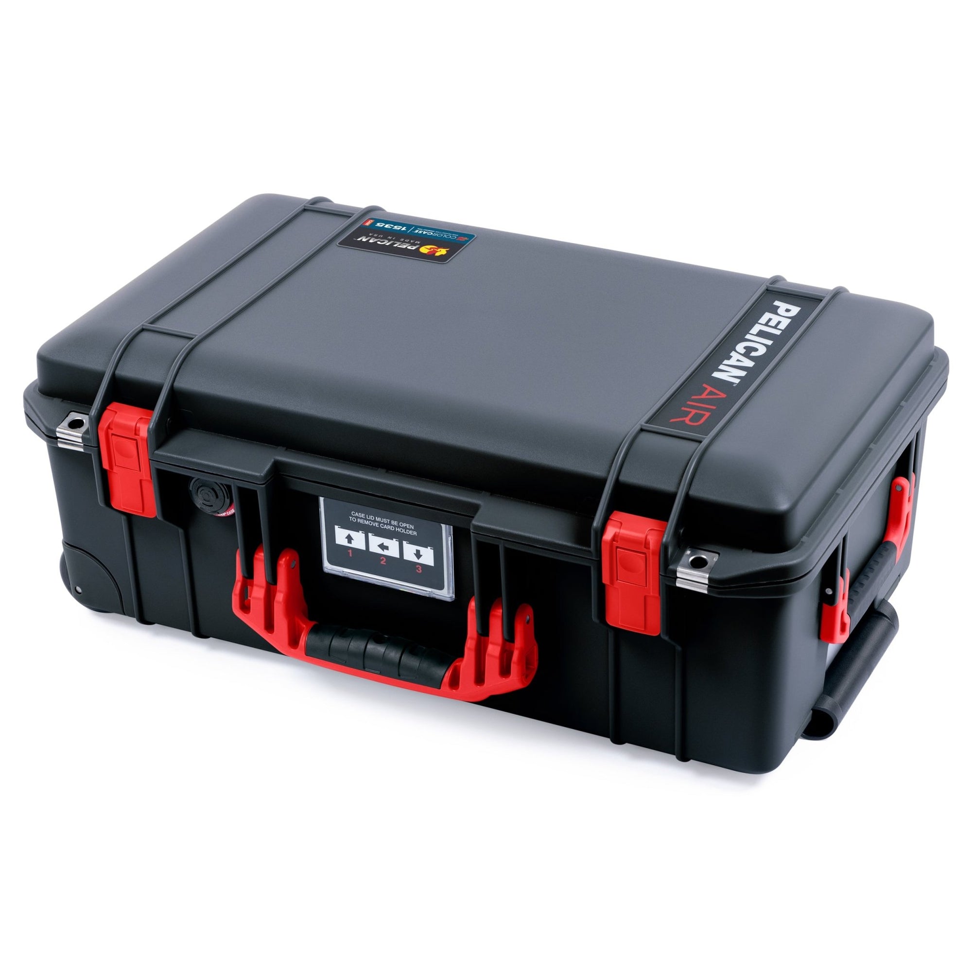 Black & Red Pelican 1535 Air Case - Push-Button Latches - ColorCase